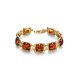 Link Amber Bracelet In Gold Plated Silver The Hermitage, image 
