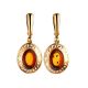 Drop Amber Earrings In Gold-Plated Silver The Ellas, image 