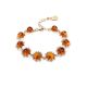 Link Amber Bracelet In Gold Plated Silver The Aster, image 