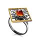 Gold-Plated Ring With Cognac Amber The Arabesque, Ring Size: 5.5 / 16, image 