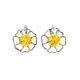 Floral Amber Earrings In Sterling Silver The Daisy, image 
