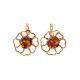 Floral Amber Earrings In Gold-Plated Earrings The Daisy, image 