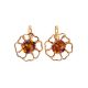 Floral Amber Earrings In Gold-Plated Earrings The Daisy, image 