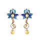 Gold-Plated Dangles With Amber And Enamel The Verona, image 