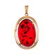 Bold Gold-Plated Pendant With Cherry Amber The Elegy, image 