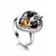 Sweet Cognac Amber Strawberry​ Ring In Sterling Silver The Confiture, Ring Size: 8.5 / 18.5, image 