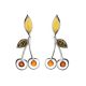 Multicolor Amber Cherry Earrings In Sterling Silver The Confiture, image 