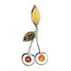 Delicious​ Multicolor Amber Cherry Pendant In Sterling Silver The Confiture, image 
