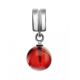 Sterling Silver Charm With Cherry Amber Pendant, image 