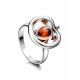 Sweet Cognac Amber Apple Ring In Sterling Silver The Confiture​, Ring Size: 13 / 22, image 