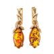 Cognac Amber Earrings In Gold The Constance, image 
