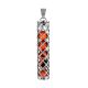 Stylish Silver Bar Pendant With Cherry Amber The Kenya, image 