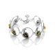 Impressive Green Amber Link Bracelet In Sterling Silver The Eagles, image 