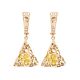 Dangle Amber Earrings In Gold-Plated Silver The Geneva, image 