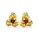 Refined Gold-Plated Earrings With Amber And Enamel The Verona, image 