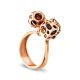 Dangle Gold-Plated Ring With Cherry Amber The Geneva, Ring Size: 8 / 18, image 
