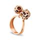 Dangle Gold-Plated Ring With Cherry Amber The Geneva, Ring Size: 5.5 / 16, image 