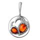 Fabulous Cognac Amber Pendant In Sterling Silver The Eagles, image 