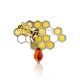Multicolor Amber Brooch In Sterling Silver The Bee, image 