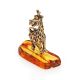 Очаровательный сувенир из латуни и натурального янтаря «Весёлый жираф», image 