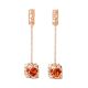Cherry Amber Earrings In Gold-Plated Silver The Geneva, image 