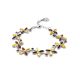 Refined Milticolor Amber Link Bracelet In Sterling Silver The Verbena, image 