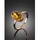 Amber Ring With Inclusions In Gold The Clio, Ring Size: 6.5 / 17, image , picture 3