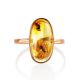 Oval Amber Ring With Inclusions In Gold The Clio, Ring Size: 6.5 / 17, image , picture 6