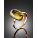 Oval Amber Ring With Inclusions In Gold The Clio, Ring Size: 6.5 / 17, image , picture 2
