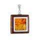 Handcrafted Honey Amber Pendant With Wood The Indonesia, image 