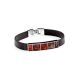 Leather Bracelet With Cherry Amber The London, image 