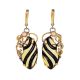 Amber Earrings In Gold-Plated Silver With Cultured Pearls The Electra, image 
