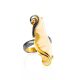 Extravagant Gold-Plated Ring With Natural Mammoth Tusk The Era, Ring Size: Adjustable, image 