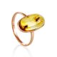 Oval Amber Ring With Inclusions In Gold The Clio, Ring Size: 6.5 / 17, image 