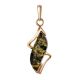 Green Amber Pendant In Gold-Plated Silver The Vesta, image 