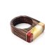 Handcrafted Wenge Wood Ring With Honey Amber The Indonesia, Ring Size: 6 / 16.5, image 