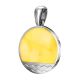 Round Amber Pendant In Sterling Silver The Monaco, image 