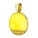 Flat Round Amber Pendant In Gold-Plated Silver The Monaco, image 