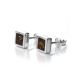 Amber Stud Earrings In Sterling Silver The London, image 