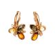 Wonderful Multicolor Amber Earrings In Gold-Plated Silver The Verbena, image 
