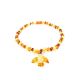 Multicolor Amber Beaded Necklace With Angel Shaped Pendant, image 