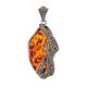 Cognac Amber Pendant In Sterling Silver With Crystals The Colorado, image 