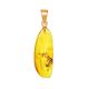 Amber Pendant With Inclusions In Gold The Clio, image 