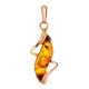 Cognac Amber Pendant In Gold-Plated Silver The Vesta, image 