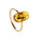 Amber Ring With Inclusions In Gold The Clio, Ring Size: 6.5 / 17, image 
