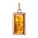 Square Cut Amber Pendant In Gold-Plated Silver The Chelsea, image 
