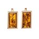 Gold-Plated Earrings With Cognac Amber The Chelsea, image 