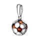 Stylish Silver Pendant With Cherry Amber The League, image 