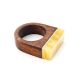 Brazilwood Ring With Honey Amber The Indonesia, Ring Size: 8.5 / 18.5, image 