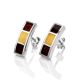Amber Stud Earring In Sterling Silver The London, image 